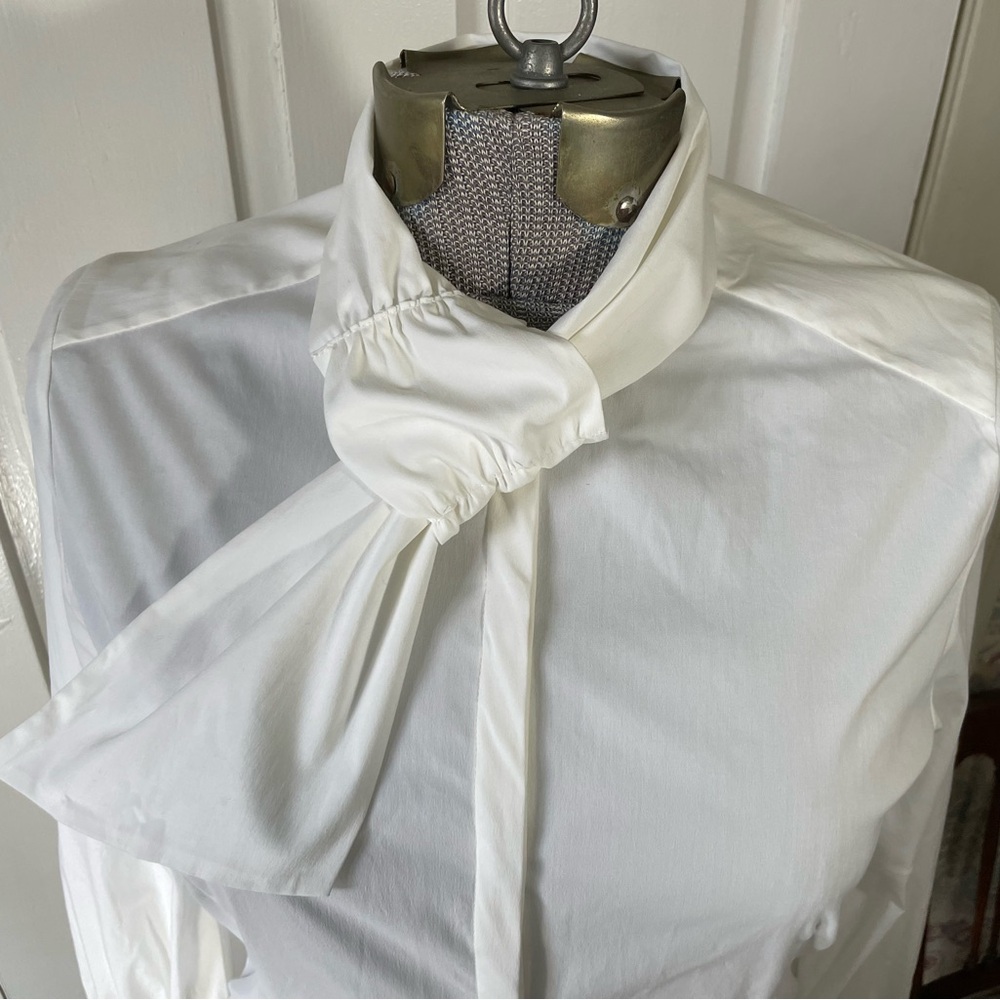 Margon Solid White Long Sleeve Button Down Shirt - image 2